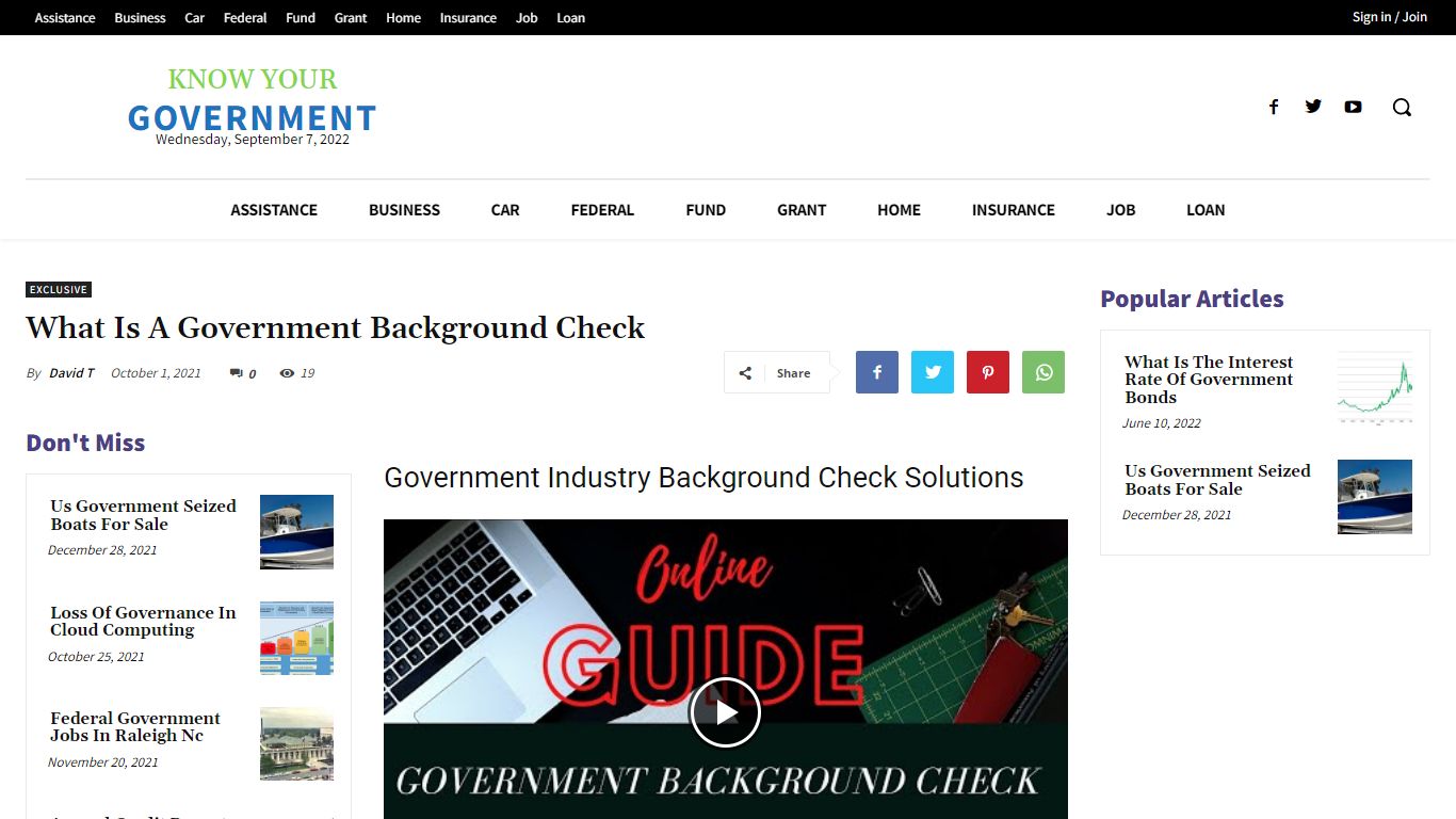 What Is A Government Background Check - KnowYourGovernment.net